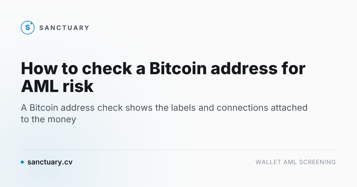 How to check a Bitcoin address for AML risk