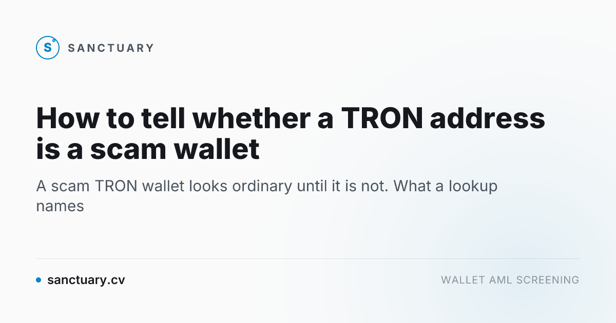 How to tell whether a TRON address is a scam wallet