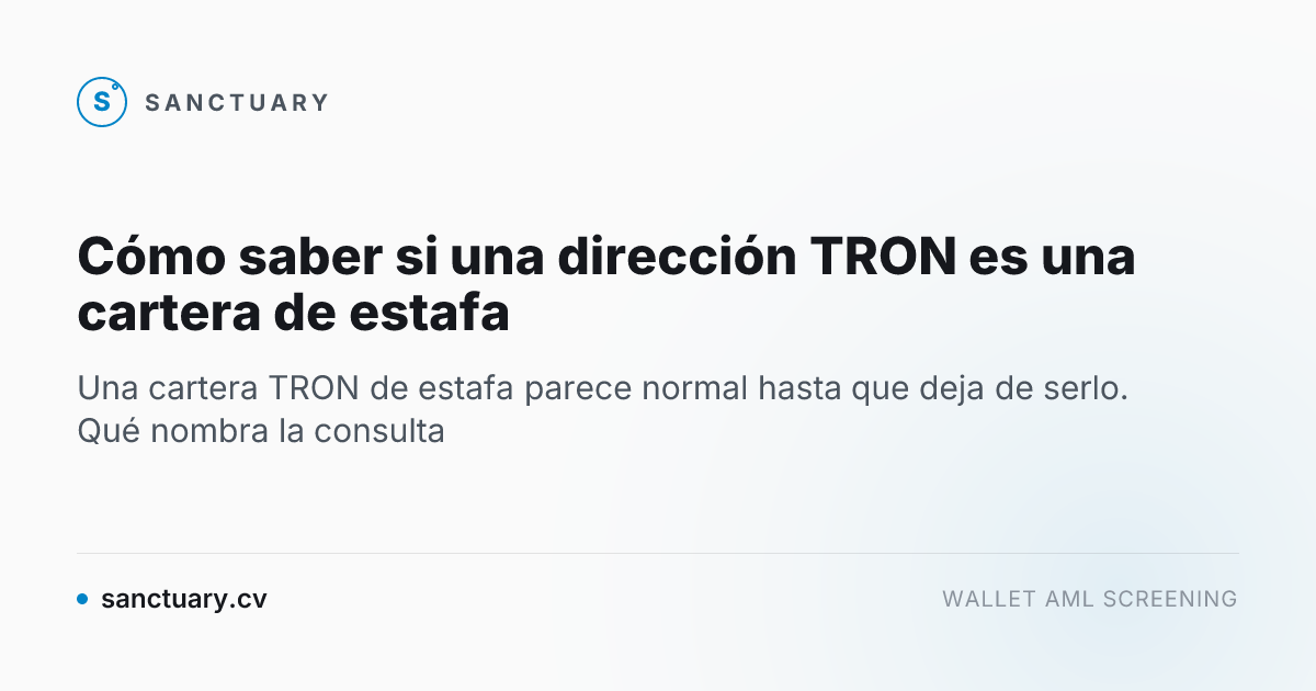 Cómo saber si una dirección TRON es una cartera de estafa
