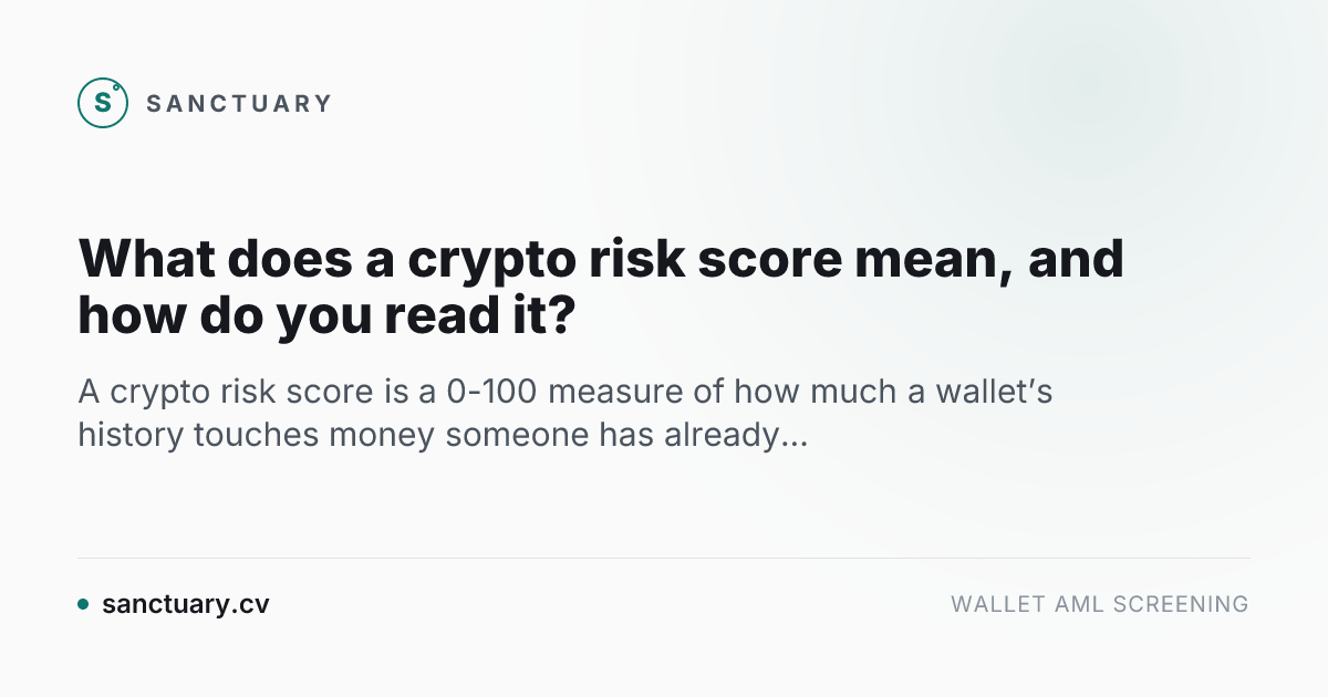 What does a crypto risk score mean, and how do you read it?