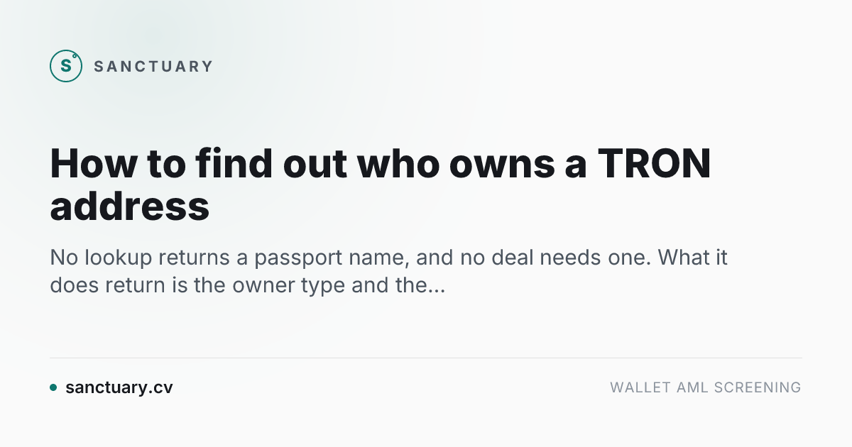 How to find out who owns a TRON address