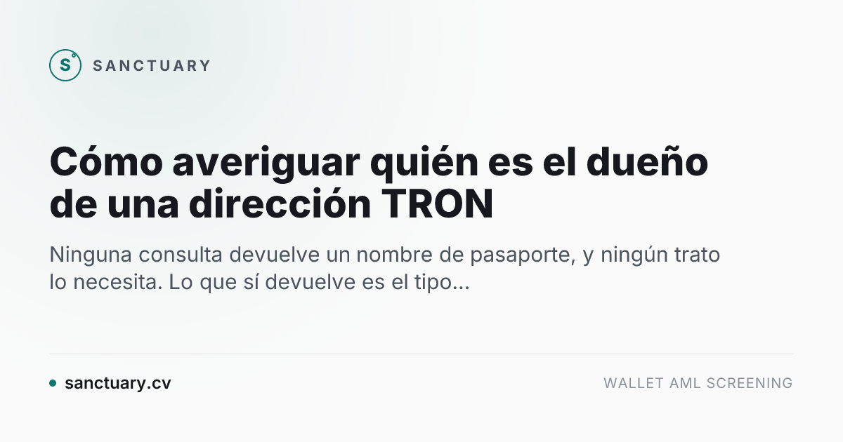 Cómo averiguar quién es el dueño de una dirección TRON