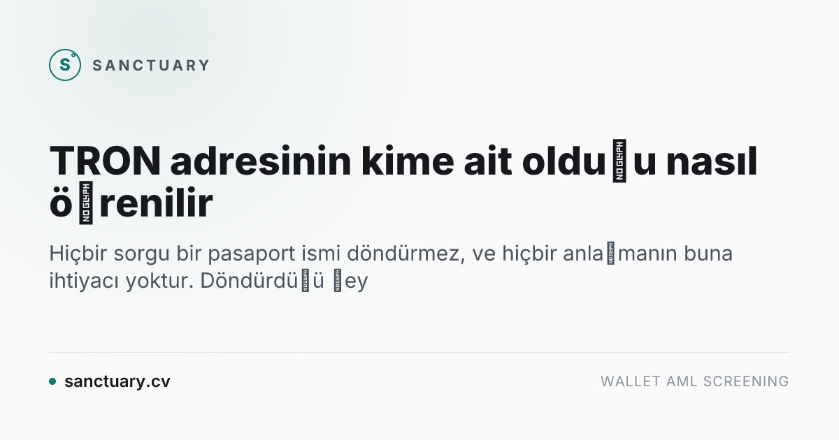 TRON adresinin kime ait olduğu nasıl öğrenilir