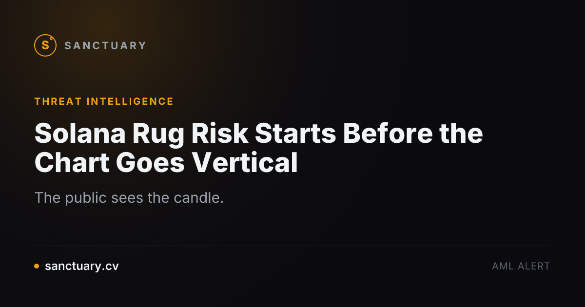 Solana Rug Risk Starts Before the Chart Goes Vertical